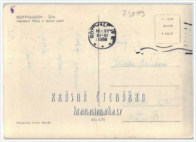 ZLÍN, dříve Gottwaldov, Náměstí Míru v noci