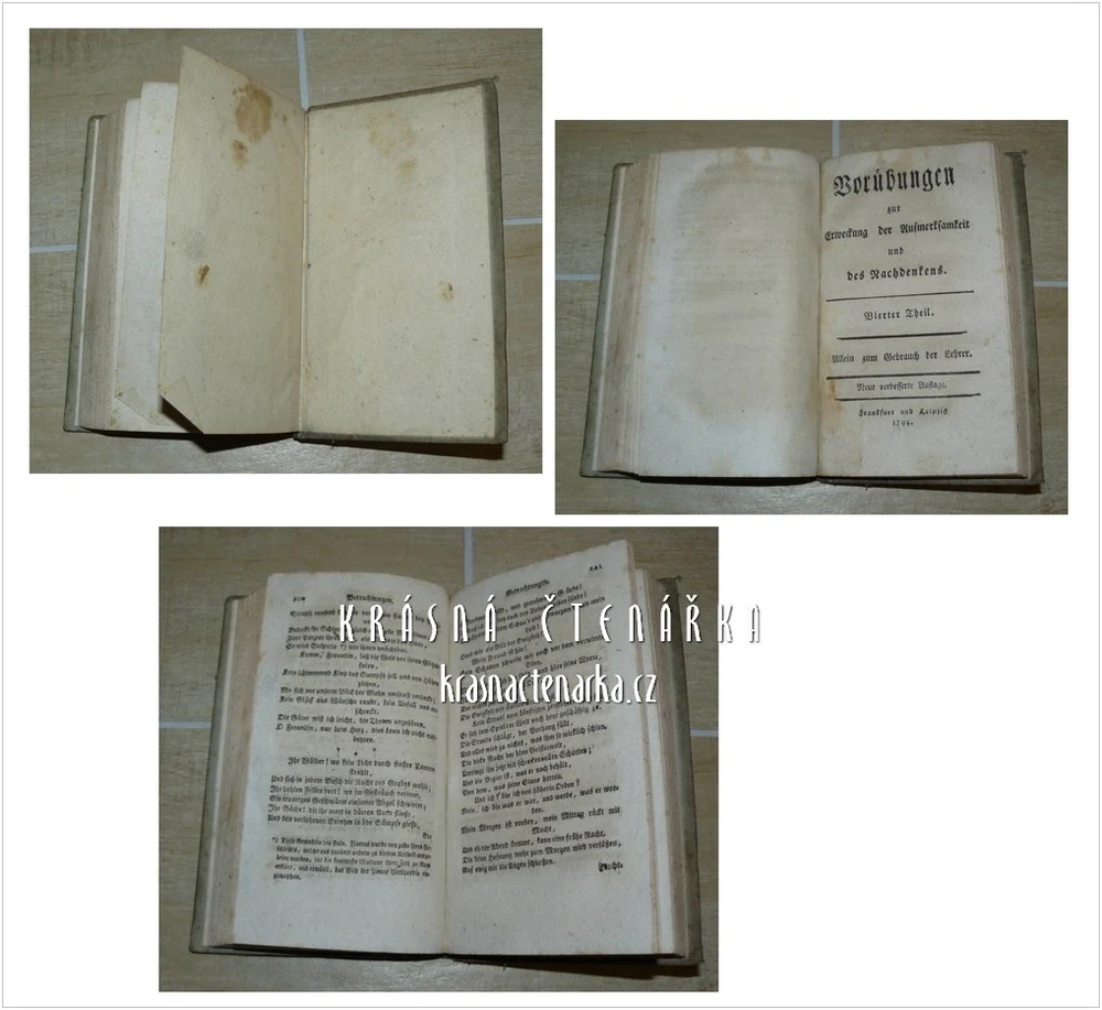 VORÜBUNGEN ZUR ERWECKUNG DER AUFMERKSAMKEIT UND NACHDENKEN, III. - IV. Theil, vydáno 1794