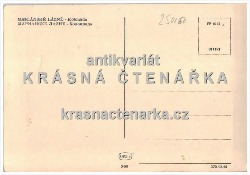 MARIÁNSKÉ LÁZNĚ (kolonáda Maxima Gorkého)