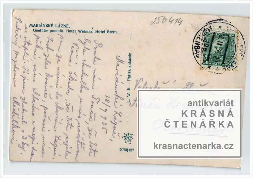 MARIÁNSKÉ LÁZNĚ (pomník Johann Wolfgang von Goethe)