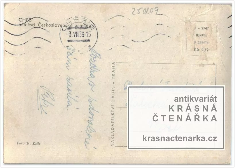 CHEB (náměstí a kašna se sochou Rolanda)