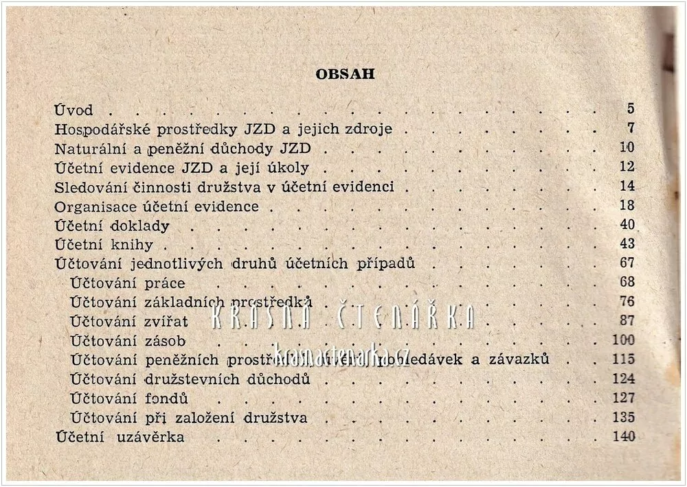 ÚČETNÍ EVIDENCE VE VYŠŠÍCH TYPECH JZD