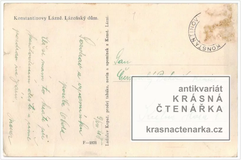 KONSTANTINOVY LÁZNĚ, Hlavní lázeňská budova