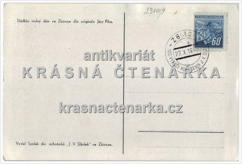 ZBIROH, Rodný dům J. V. Sládka