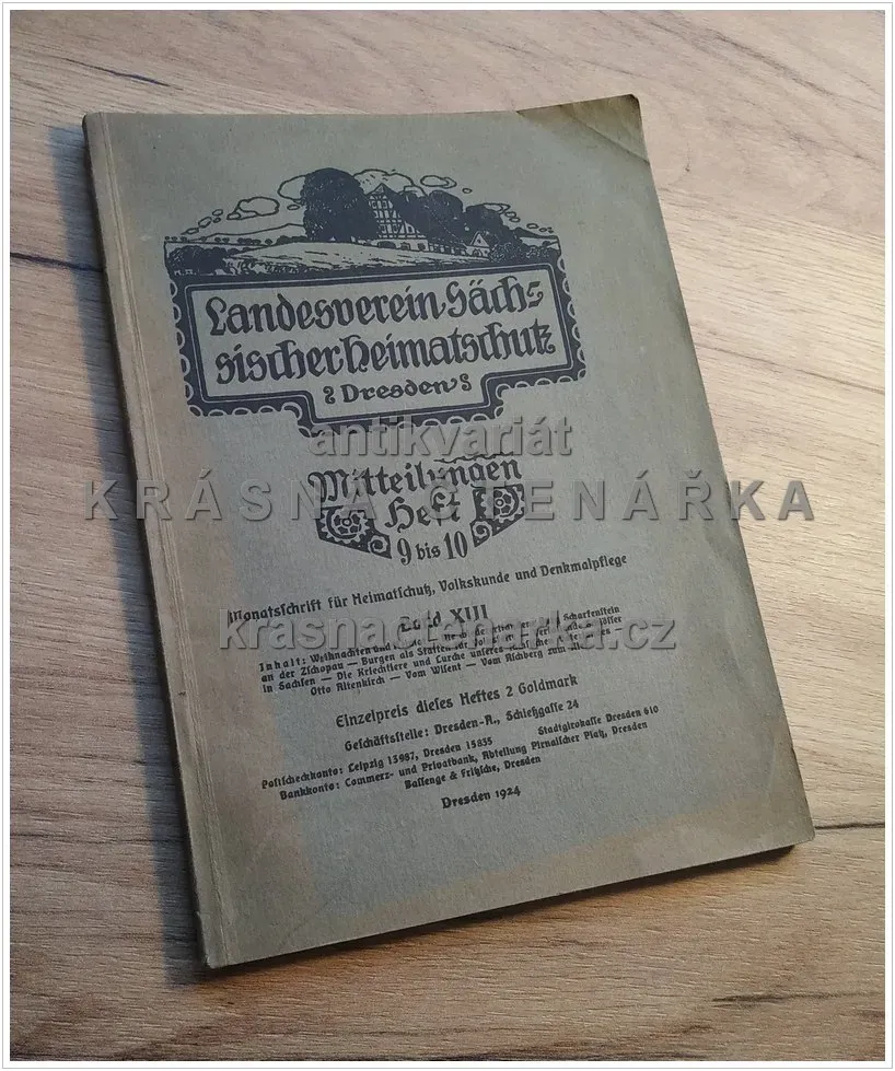 LANDESVEREIN SÄCHSISCHER HEIMATSCHUTZ Dresden, Mitteilungen Heft 5-6, Band XIX, 1924