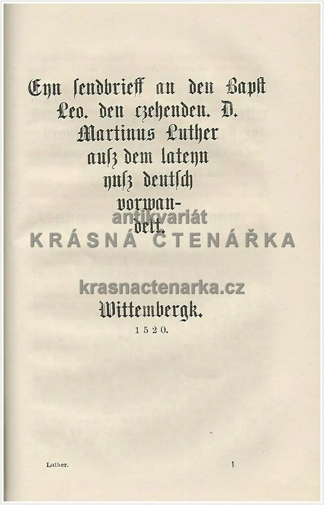 AN DEN CHRISTLICHEN ADEL DEUTSCHER NATION (Luther Martin)