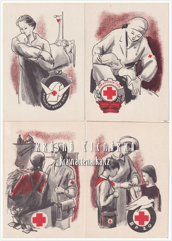 ČERVENÝ KŘÍŽ (6 ks pohlednic)