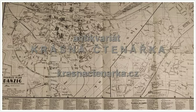 MAPA: GDAŇSK, Pharus-Plan Danzig