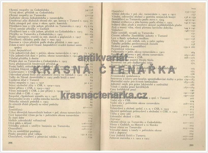TURNOVSKO, Statistická data ze všech oborů veřejného života nynějšího a dřívějšího 1928 (Venclů František)