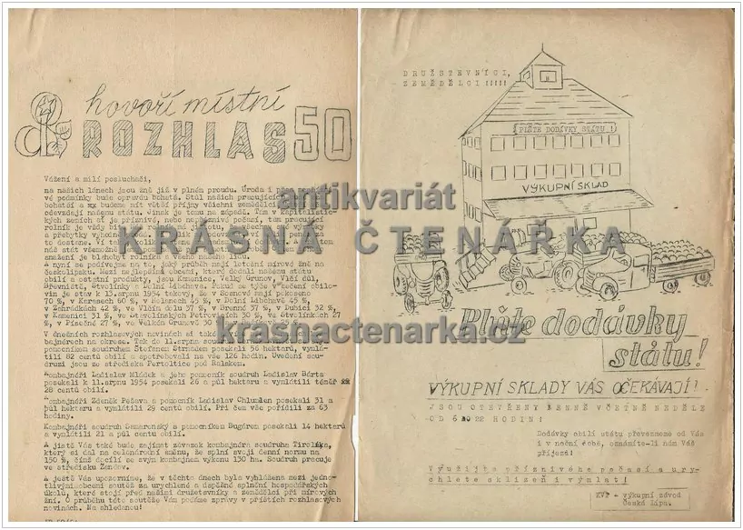 BUDOVATEL ČESKOLIPSKÉ VESNICE, Informační letáky Výkupního závodu Česká Lípa z roku 1954