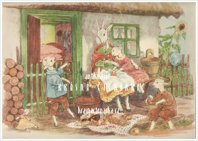 POHÁDKA O POSLUŠNÝCH KOZLÁTKÁCH, pohádka podle Bartošovy Kytice (il. Hoberlandtová-Vávrová Jarmila)