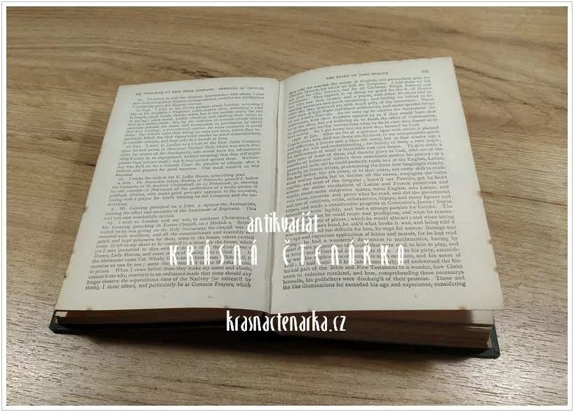 MEMOIRS OF JOHN EVELYN, Comprising his Diary from 1641 to 1705-6, vydáno cca 1880