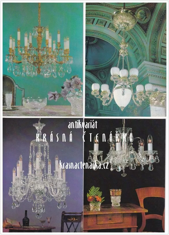 REKLAMNÍ pohlednice: LUSTRY KAMENICKÝ ŠENOV (konvolut 9 ks)