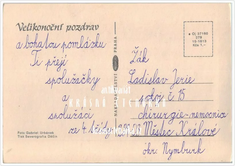 Přání VELIKONOČNÍ (f-496)