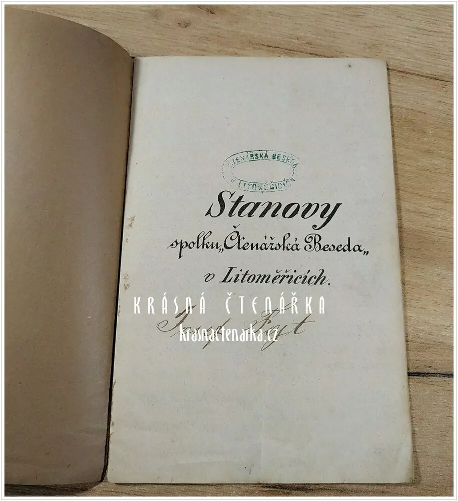 STANOVY SPOLKU "ČTENÁŘSKÁ BESEDA" V LITOMĚŘICÍCH