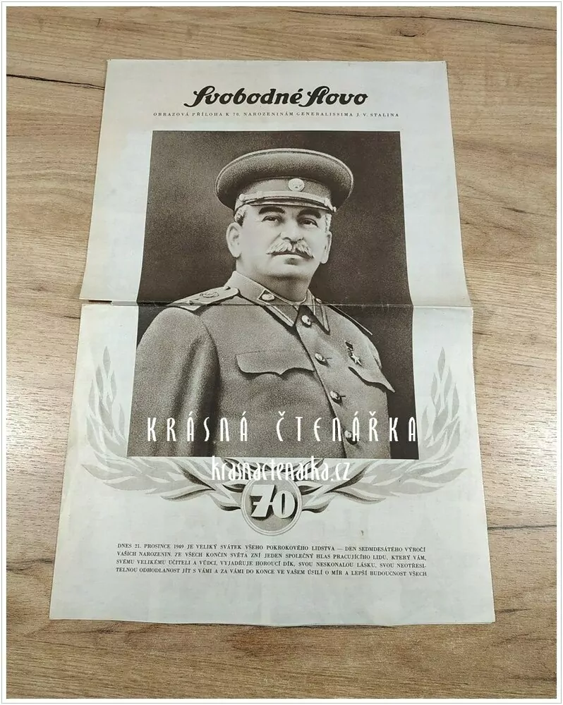 SVOBODNÉ SLOVO, obrazová příloha k 70. narozeninám generalissima J. V. Stalina, speciální číslo z 21. 12. 1949