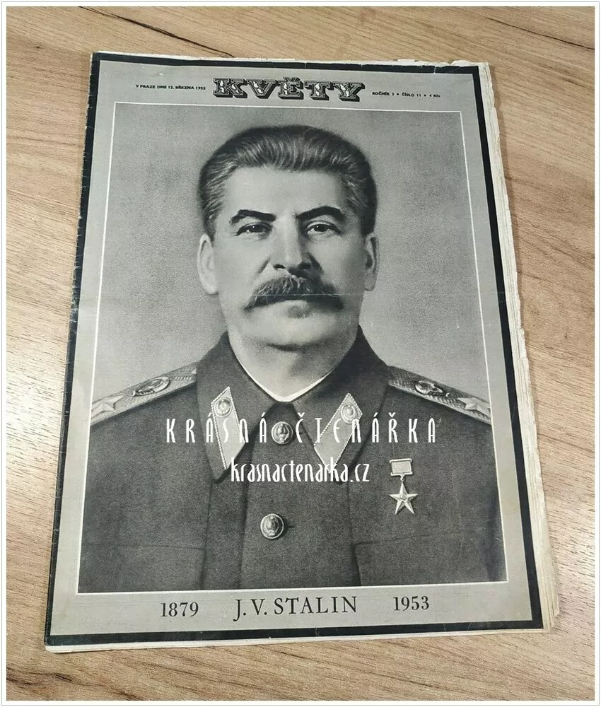 Časopis KVĚTY, číslo 11/1953 k úmrtí J. V. Stalina
