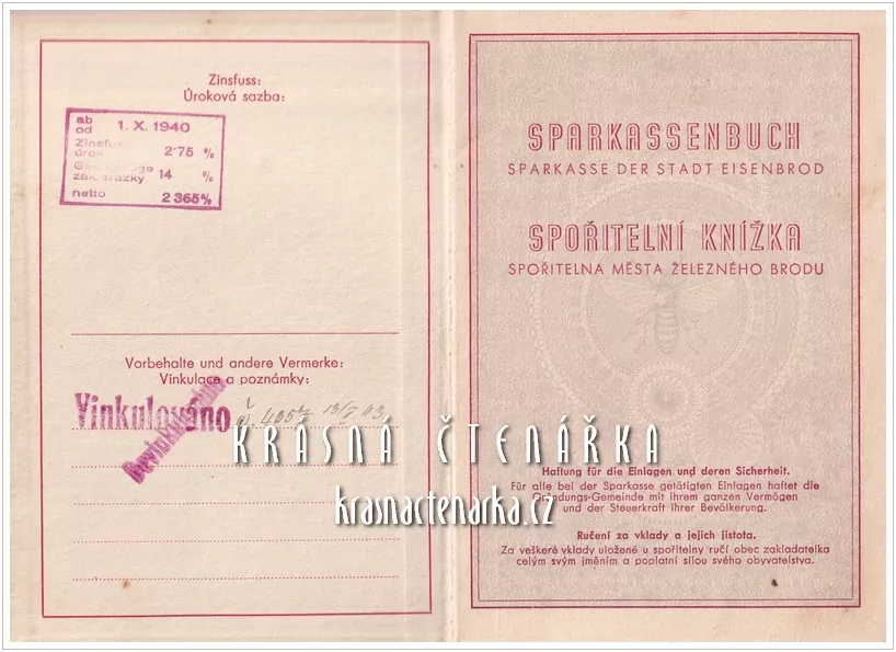 SPOŘITELNÍ KNÍŽKA, Spořitelna města Železný Brod