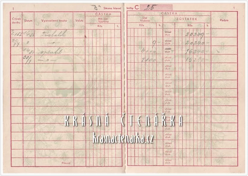 KNÍŽKA O BĚŽNÉM ÚČTU, Záložna - Kampelička, Nové Kopisty