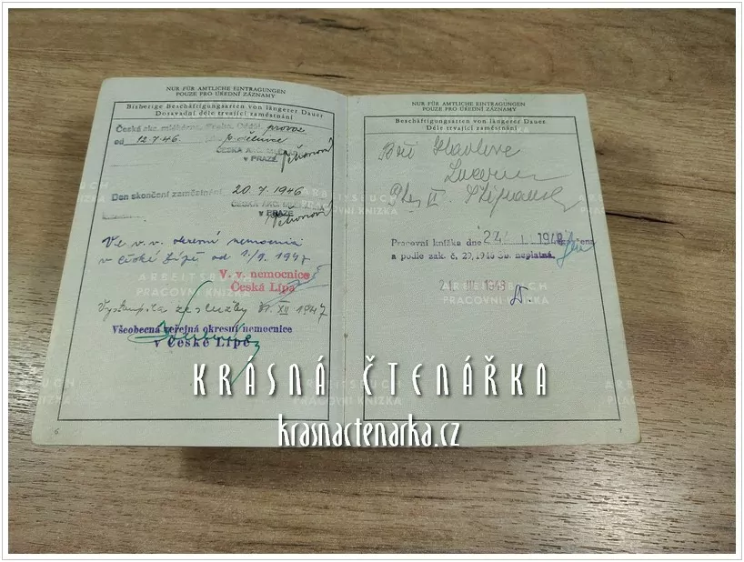 PRACOVNÍ KNÍŽKA, Republika Československá