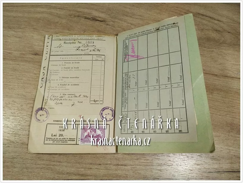 CARNET DE ASIGURARE pe Anii 1934-1937, Casa Centrala a Asigurarilor Sociale, Romania