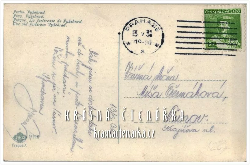 PRAHA, Pohled na Vyšehrad a parník Masaryk