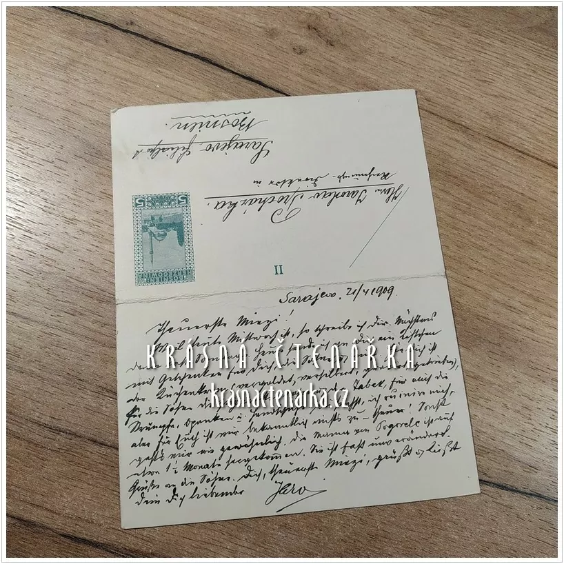 KORESPONDENČNÍ LÍSTEK pro pana Procházku z Prahy, 2 ks, razítko SARAJEVO - MILIT. POST