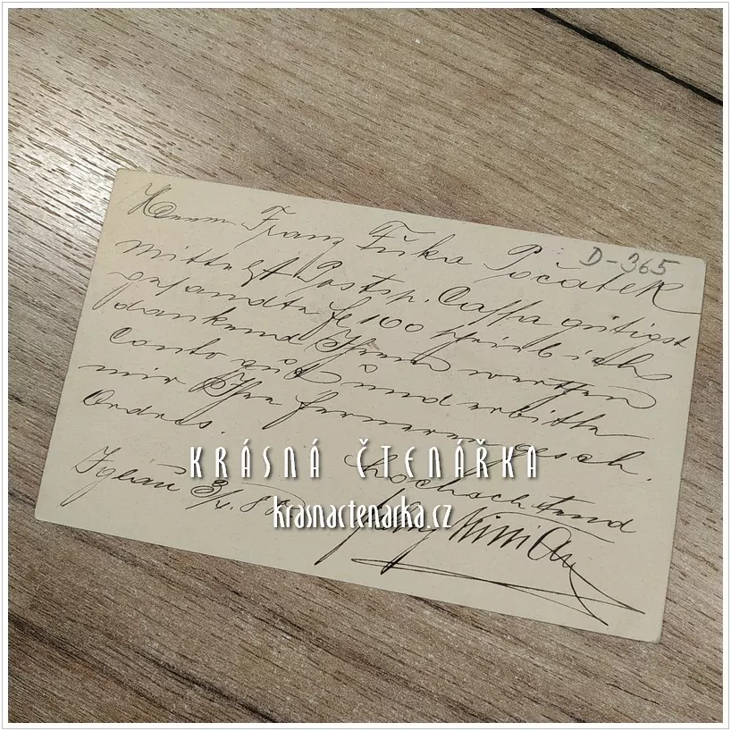 KORESPONDENČNÍ LÍSTEK, Objednávka pro pana Fršku z Počátek, 1888, razítko JIHLAVA / POČÁTEK