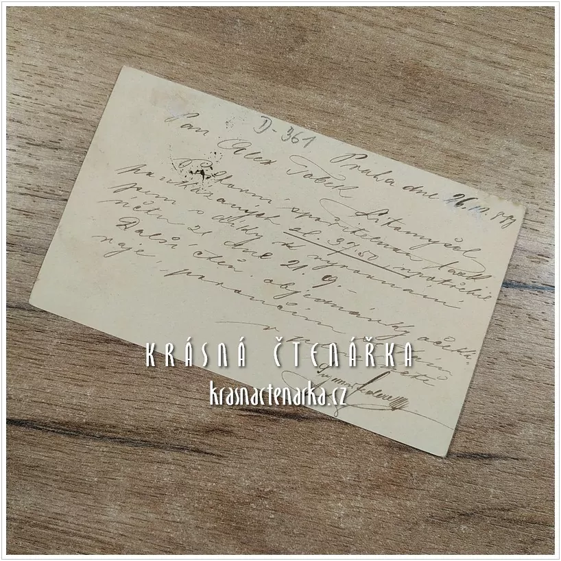 KORESPONDENČNÍ LÍSTEK pro pana Tobeka z Litomyšle z roku 1888, razítko PRAHA