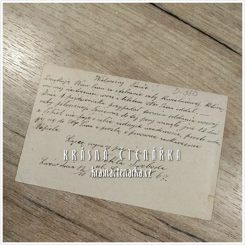 KORESPONDENČNÍ LÍSTEK z Polska, razítko LWÓW