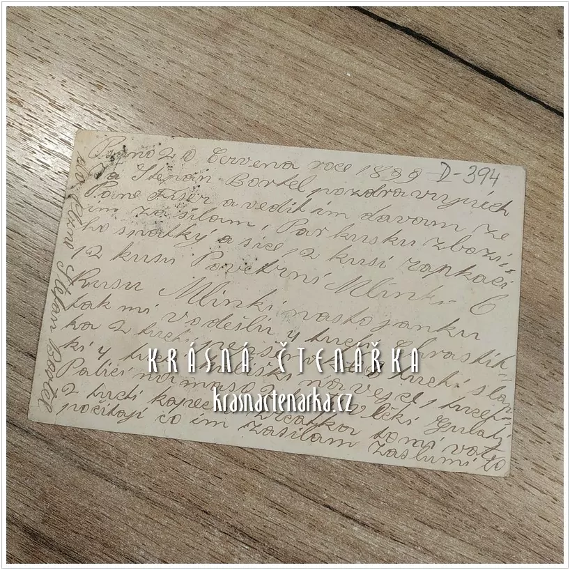 KORESPONDENČNÍ LÍSTEK pro pana Fischera z Tesařova z roku 1899, razítko PLZEŇ