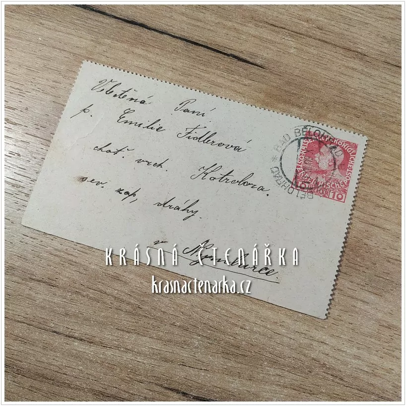 DOPISNICE Zálepka, razítko LÁZNĚ BĚLOHRAD