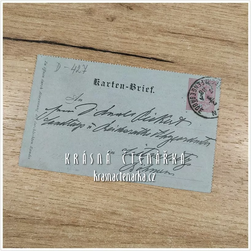 DOPISNICE Zálepka s vytištěnou poštovní známkou z roku 1888