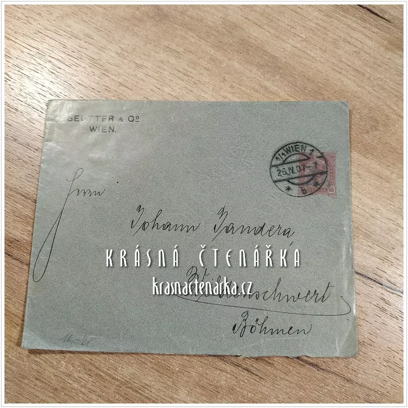 OBÁLKA či DOPISNICE z roku 1907 s vytištěnou známkou, razítko WIEN