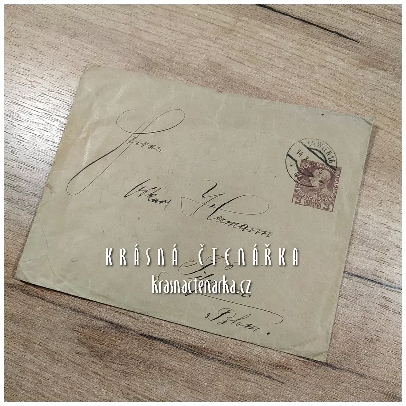 OBÁLKA či DOPISNICE Z ROKU 1910 s vytištěnou známkou, RAZÍTKO wien