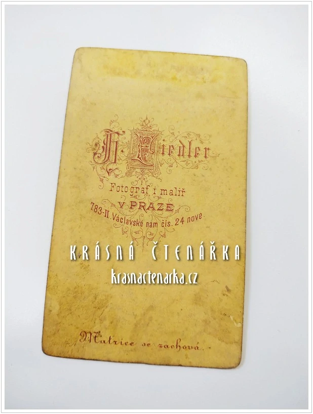 Fotografická vizitka: DŽENTLMEN (Atelier Hynek Fiedler, Praha)