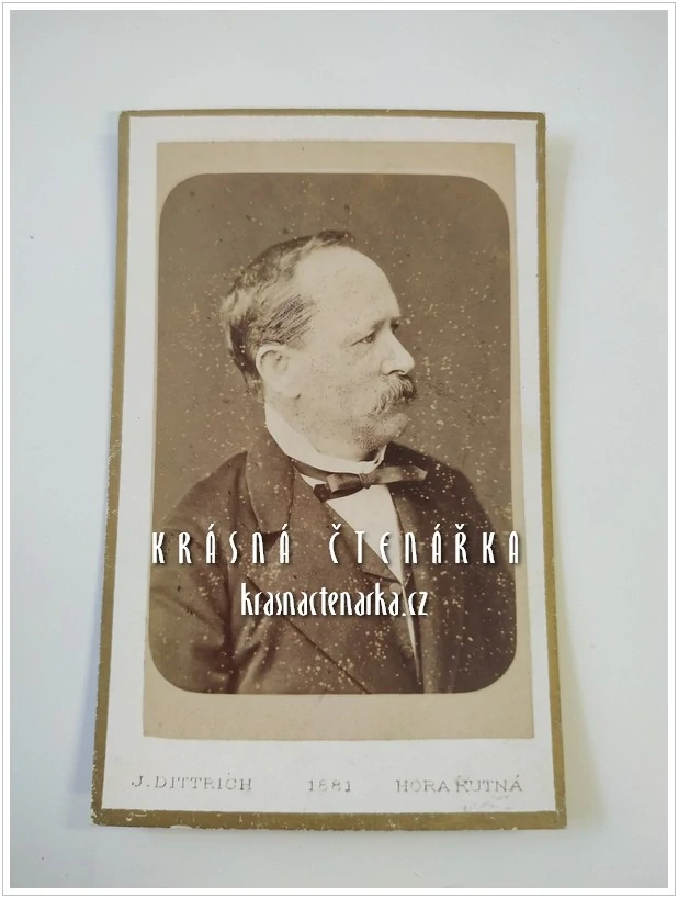 Fotografická vizitka: DŽENTLMEN (Atelier J. Dittrich, Kutná Hora)