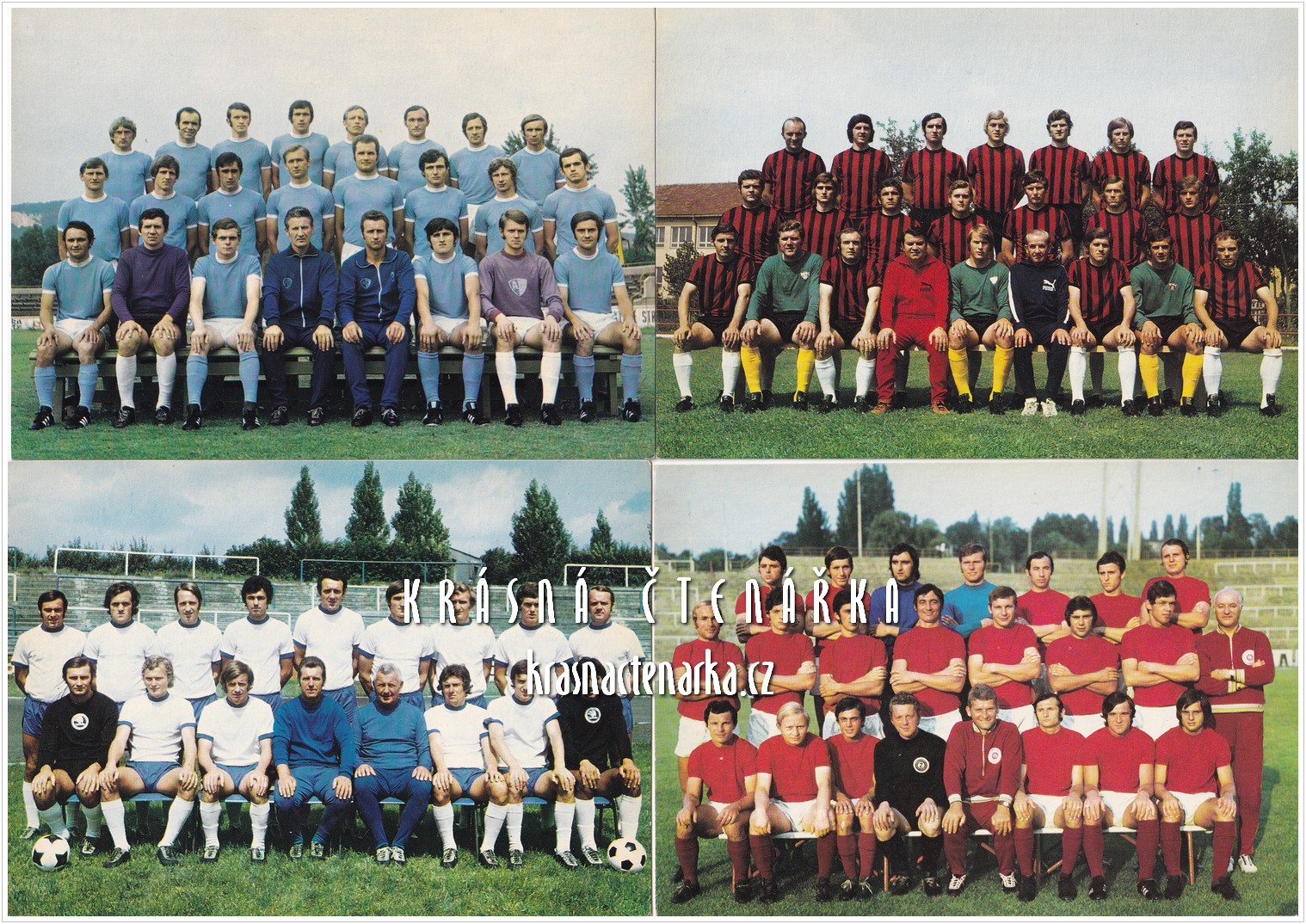 16 LIGOVÝCH KLUBŮ ČSSR 1972-1973, 16 ks pohlednic (fotbal)