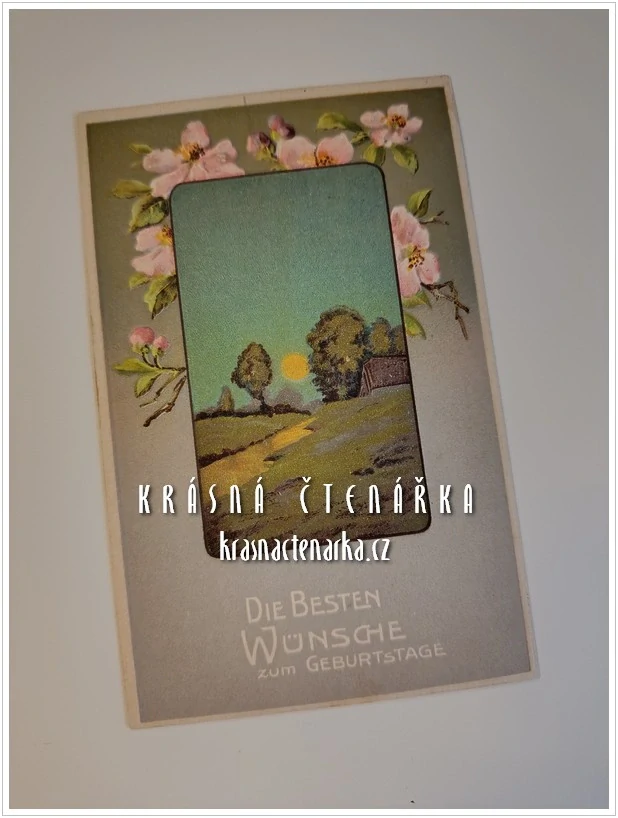 BLAHOPŘÁNÍ květinové s krajinou