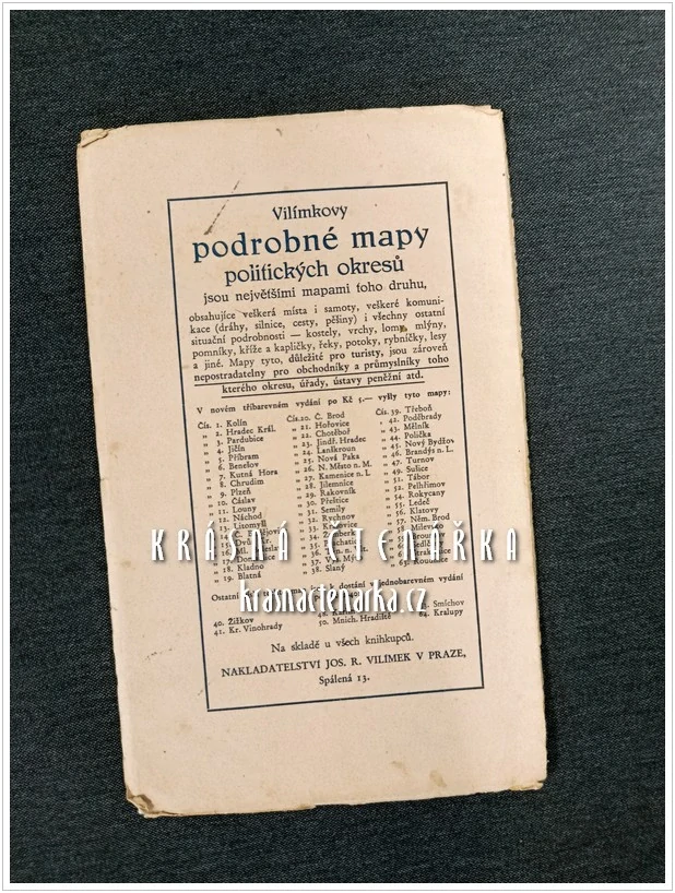 Vilímkovy podrobné mapy politických okresů: POLITICKÝ OKRES HRADEC KRÁLOVÉ