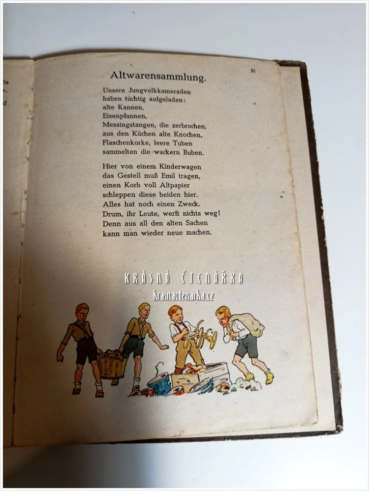 WIR FANGEN AN – Fibel (Wenzel R. Richter a Franz Effenberger, il. Kostial Karl)(Slabikář, Liberec, nacismus)