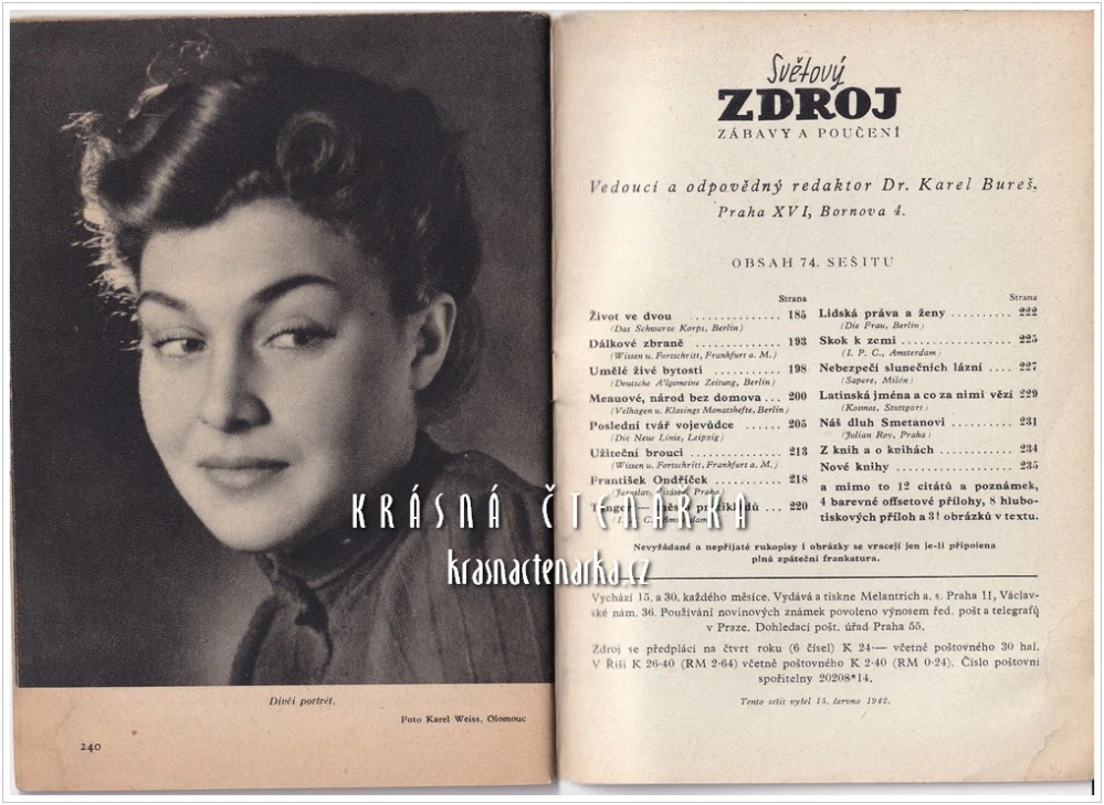 SVĚTOVÝ ZDROJ ZÁBAVY A POUČENÍ č. 74 / 1942 (Úmrtí Reinharda Heydricha)