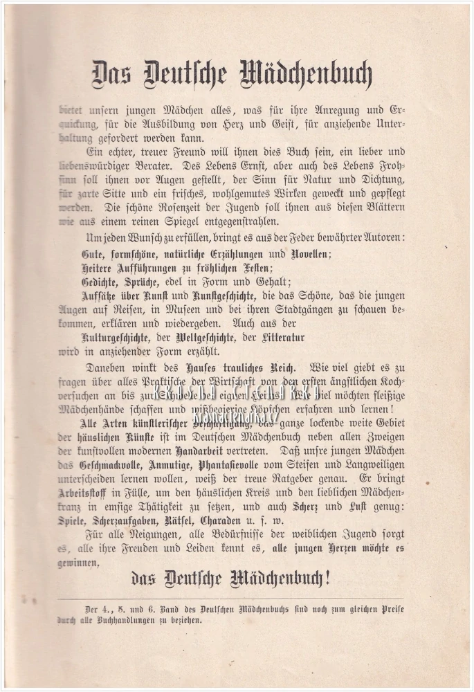DAS DEUTSCHE MÄDCHENBUCH, Ein Jahrbuch der Unterhaltung, Belehrung und Beschäftigung für junge Mädchen | Ilustrovaná německá ročenka pro dospívající dívky z roku 1900