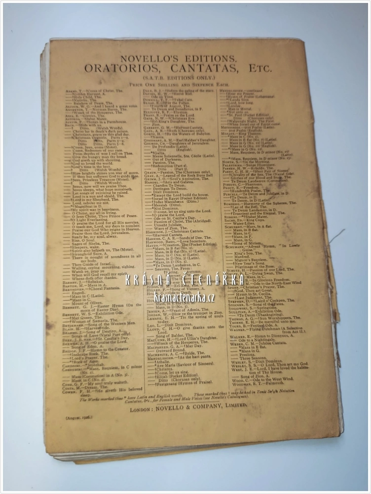 THE CRUCIFIXION | J. Stainer (hudba), Rev. J. Sparrow-Simpson, M.A. (text) | Novello and Company, Limited, London