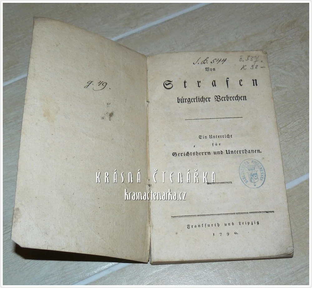 VON GRAFEN BÜRGERLICHER VERBRECHNEN (Ein Unterricht für Gerichtsherrn und Unterthanen), vydáno 1790