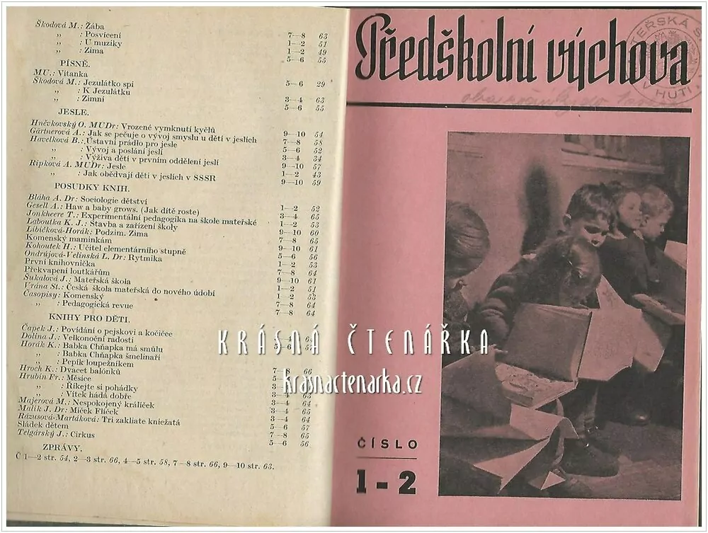 PŘEDŠKOLNÍ VÝCHOVA (ročník 1946 – 1947) 