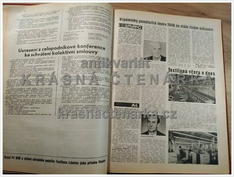 Časopis VLNAŘ, ročník XXIX, časopis pracovníků n. p. Textilana