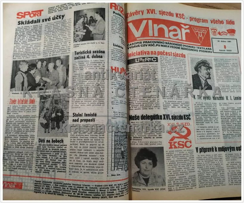 Časopis VLNAŘ, ročník XXXII, časopis pracovníků n. p. Textilana