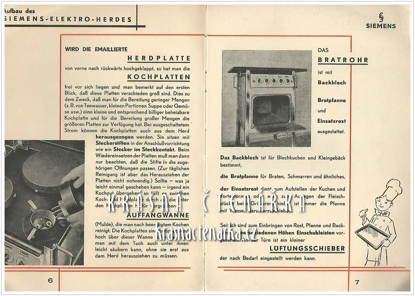 Reklamní kuchařka SIEMENS:  ... ICH KOCHE AUF DEM SIEMENS ELEKTRO HERD