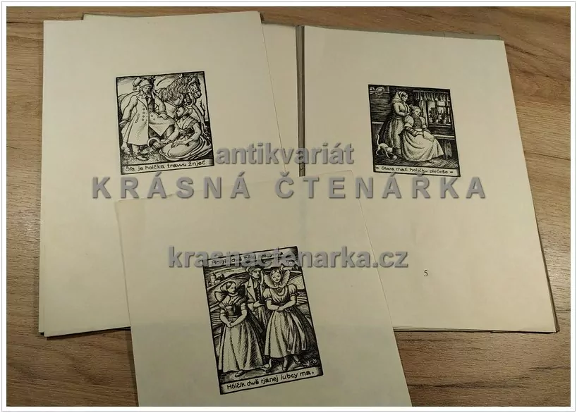 Z LUŽICKÝCH NÁRODNÍCH PÍSNÍ, Soubor 12 kreseb lužického umělce Měrćina Nowaka 